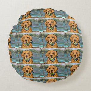 Golden Retriever Rundes Kissen