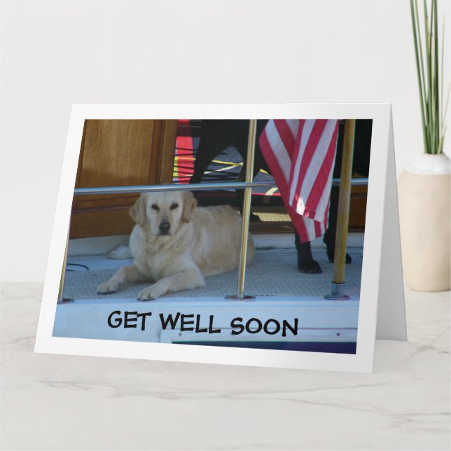 GOLDEN RETRIEVER SAGT BITTE BALD GUT ZU KOMMEN KARTE (Vorderseite)