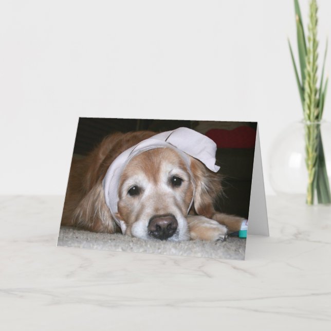 Golden Retriever S'améliorer bientôt Carte de voeu (Devant)