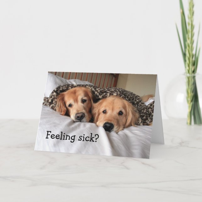 Golden Retriever S'améliorer bientôt Carte de voeu (Devant)