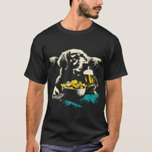 Golden Retriever schaut Fernsehen - Lustige Snacks T-Shirt