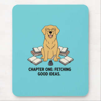 Golden Retriever Schriftsteller Buchliebhaber Tint Mousepad