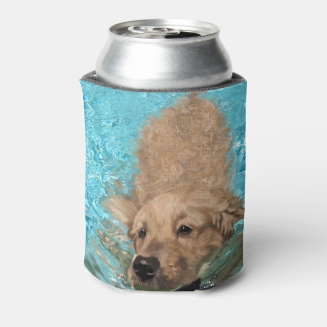 Golden Retriever Schwimmen Dosenkühler (Kanne Rückseite)