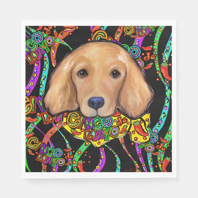 Golden Retriever Serviette (Vorderseite)