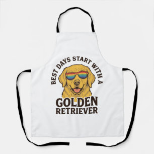 Golden Retriever-Shirt mit Retro-Sonnenbrille Hund Schürze