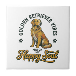 Golden Retriever-Shirt Vintage-Gravur Hunde-Liebha Fliese
