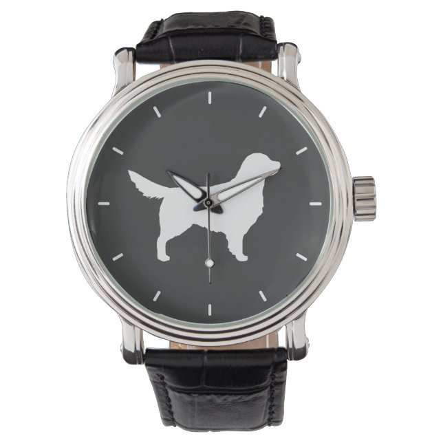 Golden Retriever Silhouette Armbanduhr (Vorderseite)