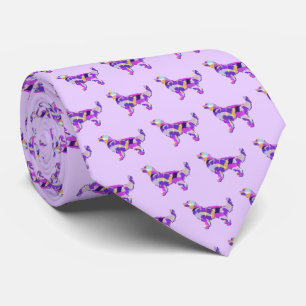 Golden Retriever Silhouette Lila Light Neck Krawatte