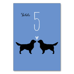 Golden Retriever Silhouetten Hochzeit Tischnummer