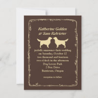 Golden Retriever Silhouetten Hochzeitsankündigung