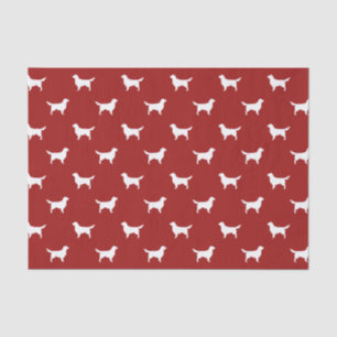 Golden Retriever Silhouetten Muster auf Rot Seidenpapier