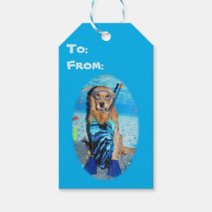 Golden retriever Snorkeler Geschenkanhänger