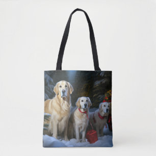 Golden Retriever Snowy Sleigh Weihnachtsdekor Tasche