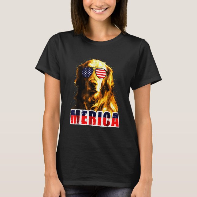 Golden Retriever Sonnenbrille T-Shirt (Vorderseite)