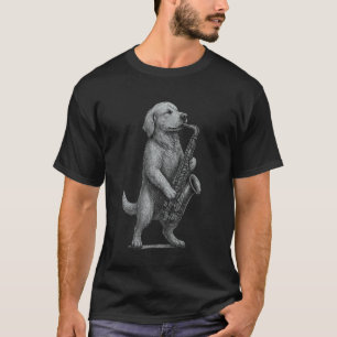 Golden Retriever spielt Saxophon Jazz-Musik Hund T-Shirt