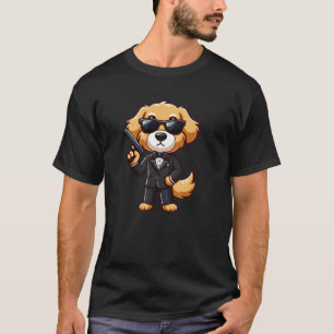 Golden Retriever Spion Hund Lustiger Geheimagent T-Shirt