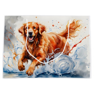 Golden Retriever Splash Kunst, Dichtung und Musik Große Geschenktüte