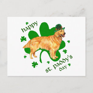Golden Retriever St. Patrick's Day Postkarte