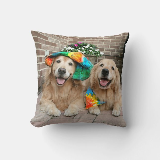 Golden retriever-starkes Wurfs-Kissen Kissen (Vorderseite)