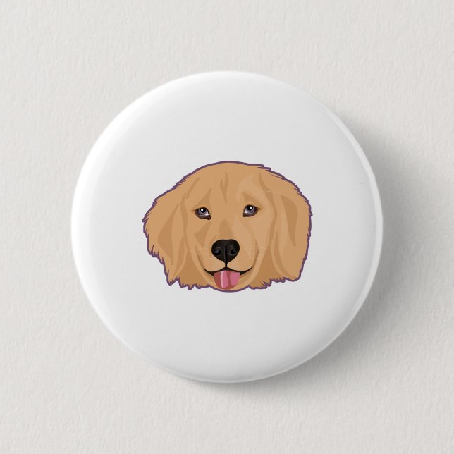 Golden Retriever Sticker Button (Vorderseite)