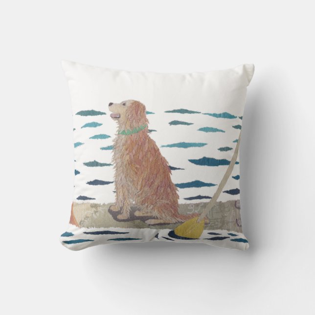Golden retriever, Strand-Hund, Paddel-Brett Kissen (Vorderseite)