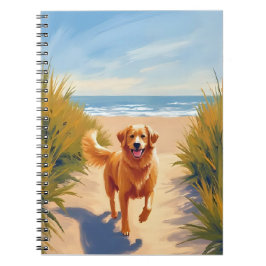 Golden Retriever Strandweg | Ocean Dog Haustier Notizblock