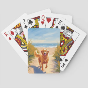 Golden Retriever Strandweg Ocean Dog Haustier Spielkarten