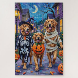 Golden Retriever Süßigkeitenbetteln Halloween