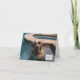 Golden Retriever Swimming Birthday Card Karte