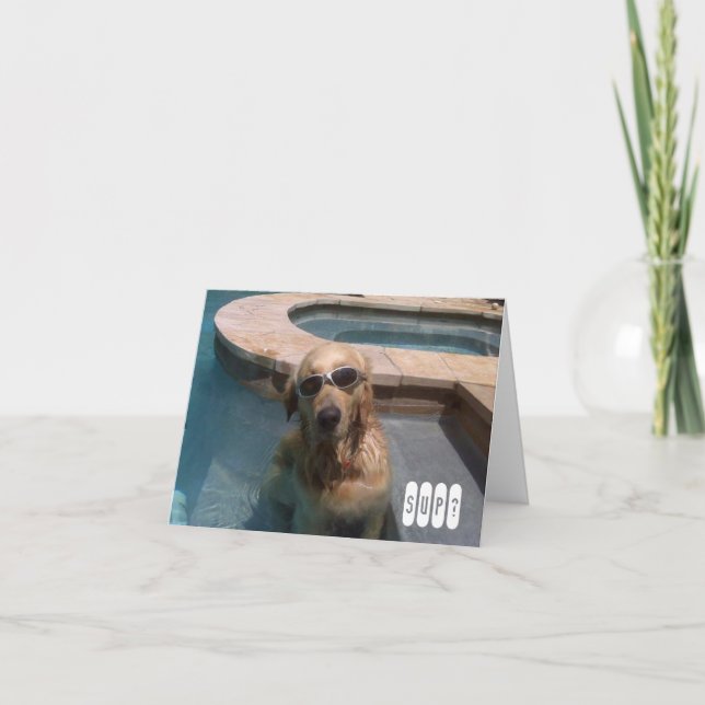 Golden Retriever Swimming Birthday Card Karte (Vorderseite)