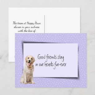 Golden Retriever Tierverlust vom Tierarzt Postkarte