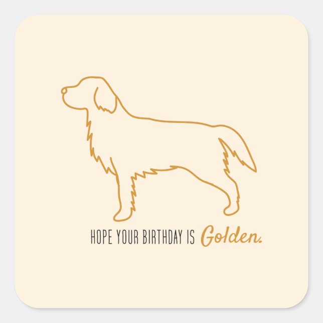 Golden Retriever Tissue Paper  Quadratischer Aufkleber (Vorderseite)