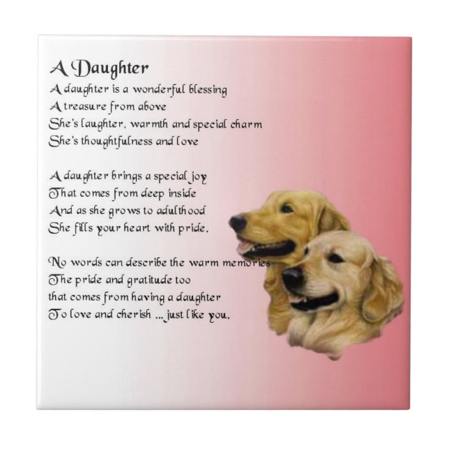 Golden retriever - Tochtergedicht Fliese (Vorderseite)