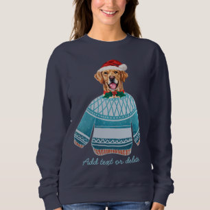 Golden Retriever trägt hässlichen Weihnachtshund-M Sweatshirt