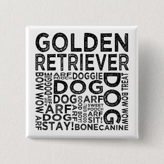 Golden Retriever Typografie Button