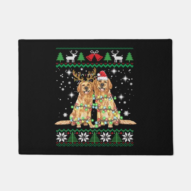 Golden retriever Ugly Christmas Dog Funny Christma Fußmatte (Vorderseite)
