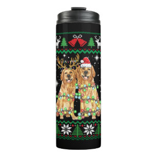 Golden retriever Ugly Christmas Dog Funny Christma Thermosbecher