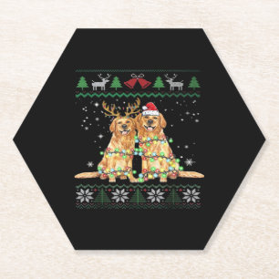 Golden retriever Ugly Christmas Dog Funny Christma Untersetzer