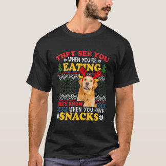Golden Retriever Ugly Xmas sie sehen, dass Sie ess T-Shirt