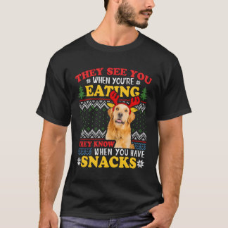 Golden Retriever Ugly Xmas sie sehen, dass Sie ess T-Shirt