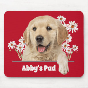 Golden Retriever und Daisies Mouse Pad Mousepad