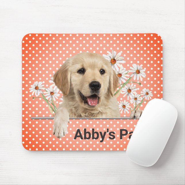 Golden Retriever und Daisies Mousepad (Mit Mouse)