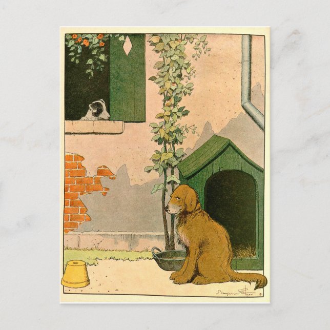 Golden Retriever und Jack Russell Terrier Postkarte (Vorderseite)