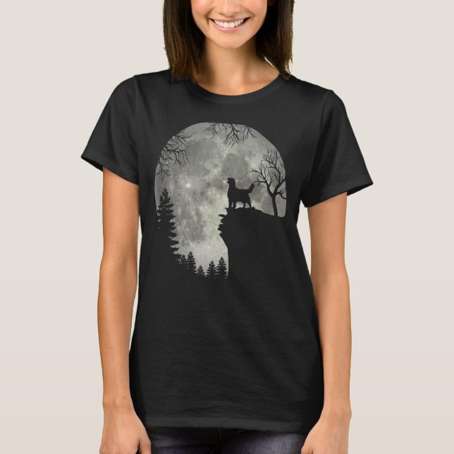 Golden Retriever und MondHalloween Classic Monste T-Shirt (Vorderseite)