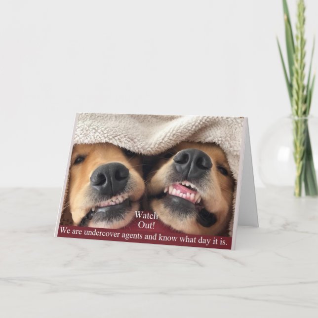 Golden Retriever Undercover Agents Carte d'anniver (Devant)