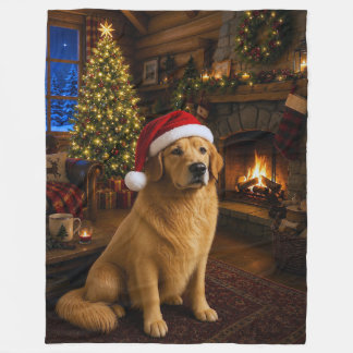 Golden Retriever Urlaub  Fleecedecke