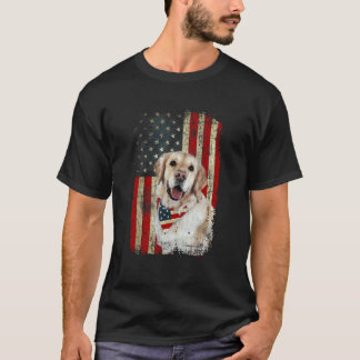 Golden Retriever  USA-Flagge Vierter 4. Juli Patr T-Shirt