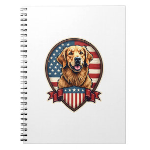 Golden Retriever USA Stolz Vintage Hund Tee Notizblock