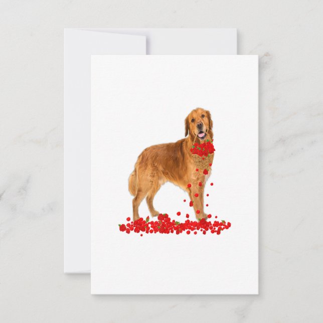 Golden Retriever Valentines Day Dog Dad Dog Mom RSVP Karte (Vorderseite)