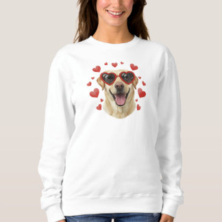 Golden Retriever Valentins-Ölgemälde-Hundeporträt Sweatshirt